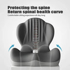 Ergonomic Memory Foam Seat Cushion with Lumbar & Back Support, Relieves Back Pain, Reduces Pressure
