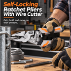 Self-Locking Ratchet Pliers With Wire Cutter